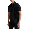 image:imageAG Adriano Goldschmied Mens Mason SS Classic Fit Work ShirtBlackNatural Stripe