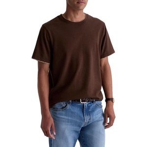 image:imageAG Adriano Goldschmied Mens Como Double Layer Classic Fit SS Crew Neck TShirtOak BarrelDry Dust