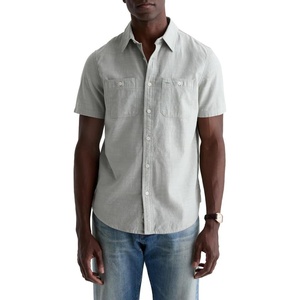 image:imageAG Adriano Goldschmied Mens Mason SS Classic Fit Work ShirtFaded Moss