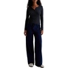 image:imageAG Adriano Goldschmied Womens Jessa Vintage HenleyHeather Charcoal