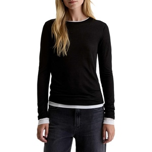 image:imageAG Adriano Goldschmied Womens Eleni Doubled Layered TopSuper BlackPowder