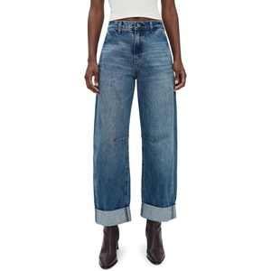 image:imageAG Adriano Goldschmied Womens Mercer High Rise Cuffed Barrel JeanNouveau