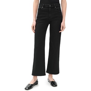 image:imageAG Adriano Goldschmied Womens Saige Mid Rise Wide Leg CropSuper Black