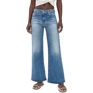 image:imageAG Adriano Goldschmied Womens Saige Mid Rise Wide Leg JeansBisou