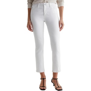 image:imageAG Jeans Womens Mari Mid Rise Slim Straight Crop JeanGallery White