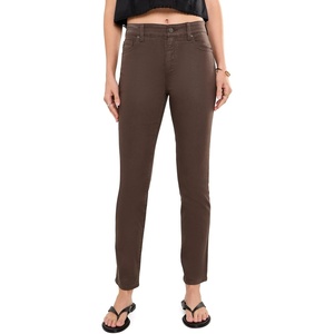 image:imageAG Jeans Mari MidRise Slim Straight Pants in BassLeatherette Light Burnt Umber